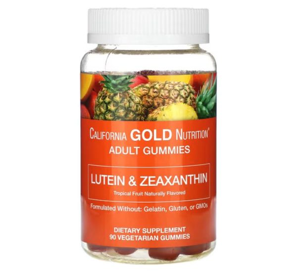 California Gold Nutrition, Lutein and Zeaxanthin Gummies, Tropical, 90 Vegetarian Gummies