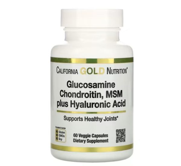 California Gold Nutrition, Glucosamine Chondroitin, MSM plus Hyaluronic Acid, 60 Veggie Capsules