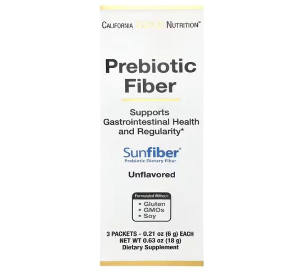 California Gold Nutrition, Prebiotic Fiber, 3 Packets, 0.21 oz (6 g) Each - Image 2