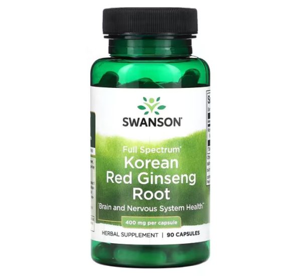 Swanson, Full Spectrum Korean Red Ginseng Root, 400 mg, 90 Capsules