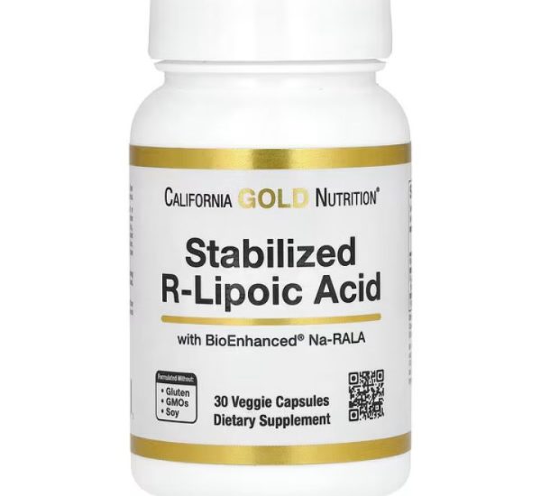 California Gold Nutrition, Stabilized R-Lipoic Acid, 30 Veggie Capsules